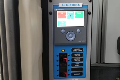 A close-up image shows Frontline Communications VIP Power System Inverter Generator. 